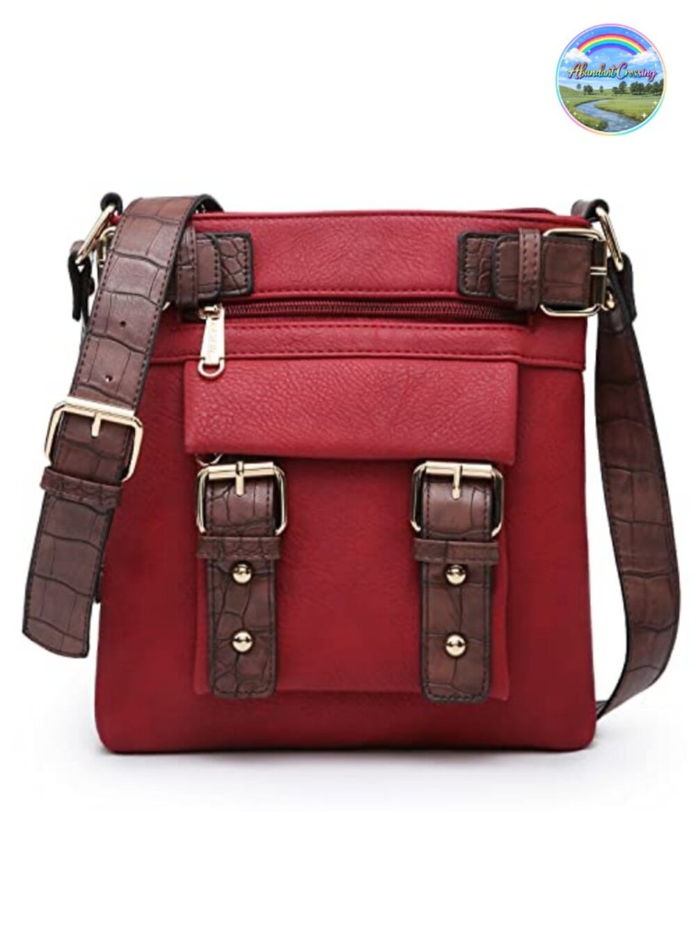 Lightweight Vegan Leather Crossbody Messenger Shoulder Travel Purse
